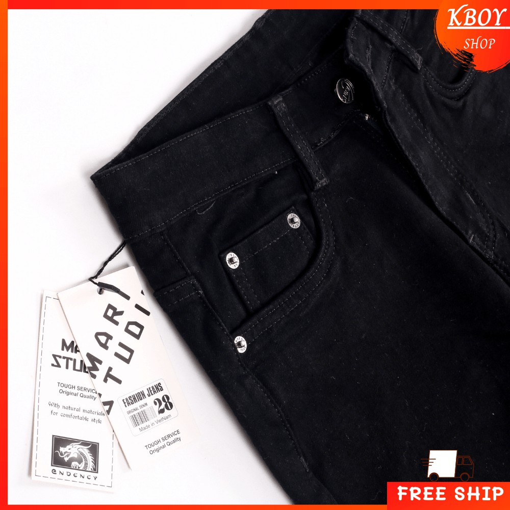 Quần jeans nam [𝐅𝐑𝐄𝐄 𝐒𝐇𝐈𝐏] Quần jean đen vải co giãn ống ôm vải mềm mịn cao cấp hợp dáng - QJ06 | BigBuy360 - bigbuy360.vn