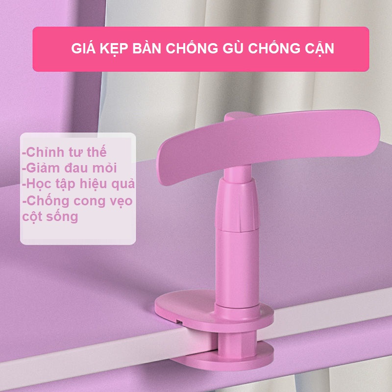 Giá kẹp bàn học điều chỉnh tư thế ngồi, chống gù lưng, chống cận thị tiện lợi hình đuôi cá voi - Tặng kèm giá đỡ bút