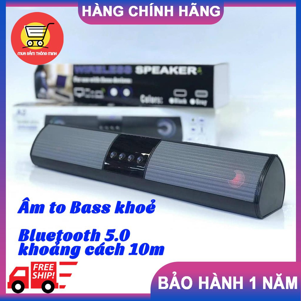 Loa thanh vi tính Bluetooth Speaker A2J Dáng Dài 2 Loa Cực Đỉnh âm thanh vòm 4D có đèn nhấp nháy theo nhạc sống động loạ