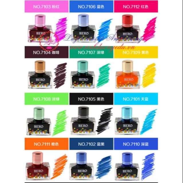 Combo gom vở caro hồng hà và mực hero