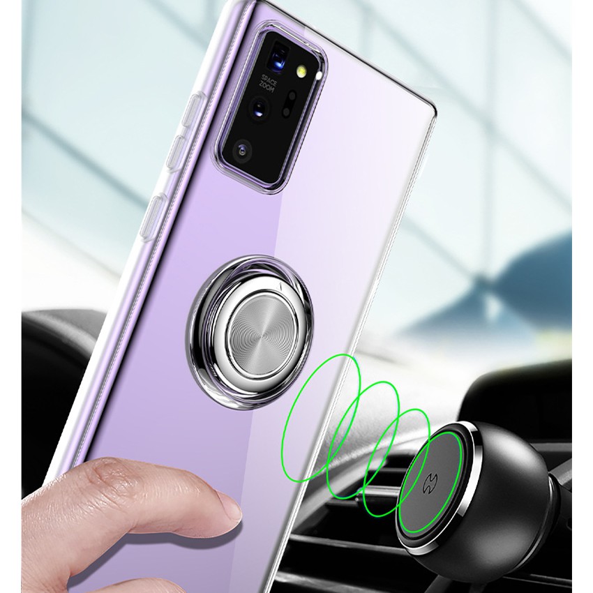 Ốp lưng silicon mềm có vòng đỡ từ tính cho Samsung Galaxy Note 20 note20 ultra 20 plus