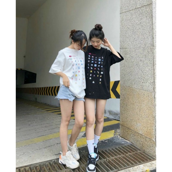 Áo phông LEVENT cá tính nhiều sticker nhỏ nhắn