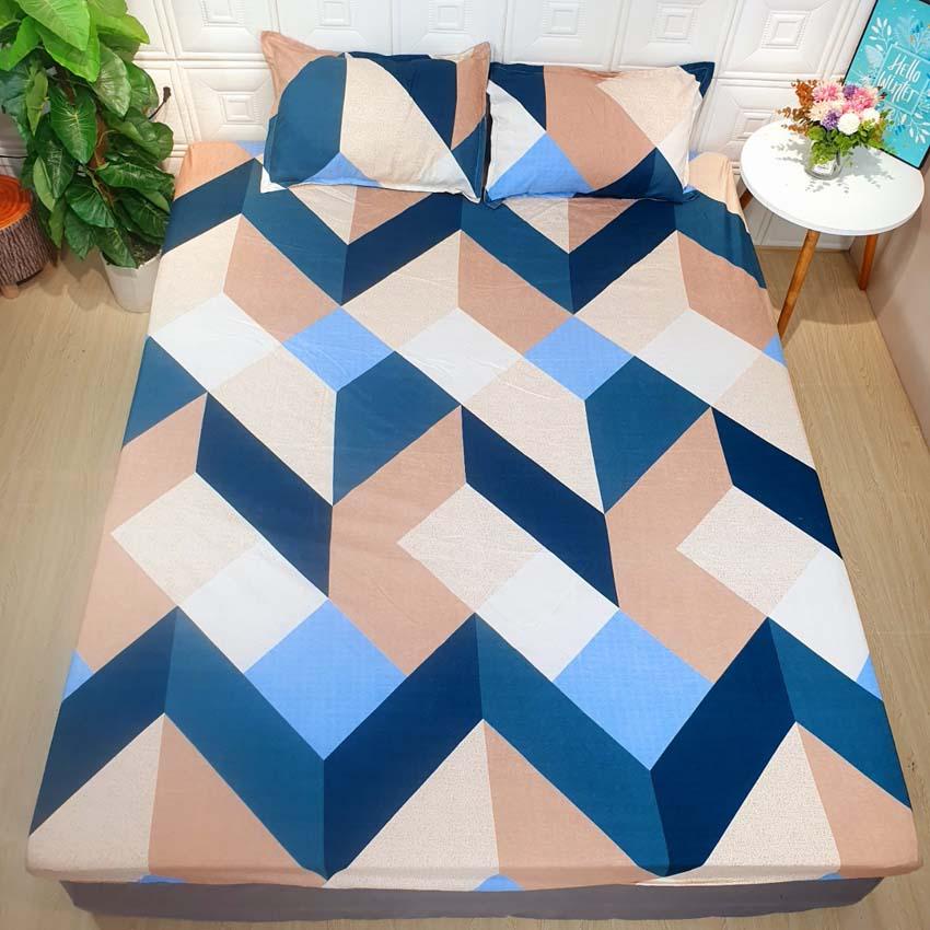 Bộ ga giường cotton 3 món ga bọc thun - Giao màu ngẫu nhiên