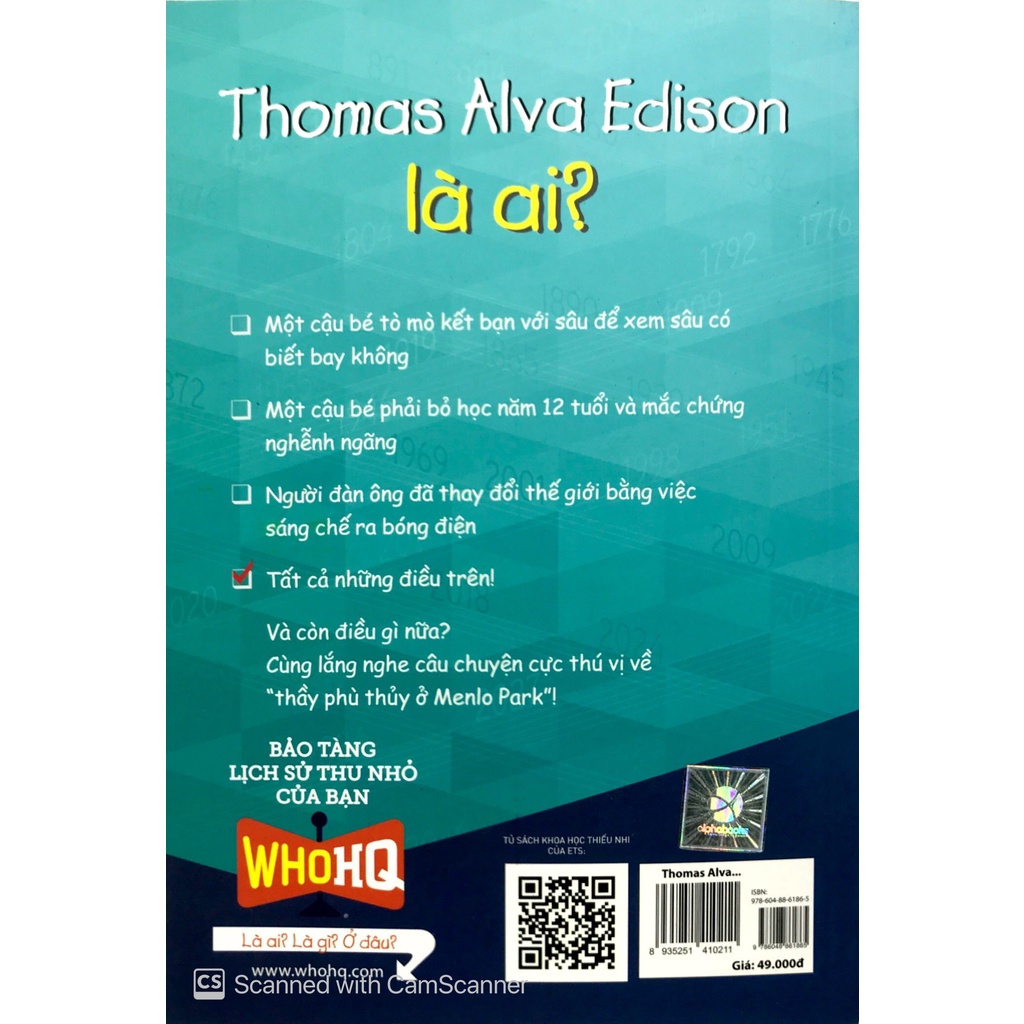 Sách - Chân Dung Những Người Thay Đổi Thế Giới - Thomas Alva Edison Là Ai?