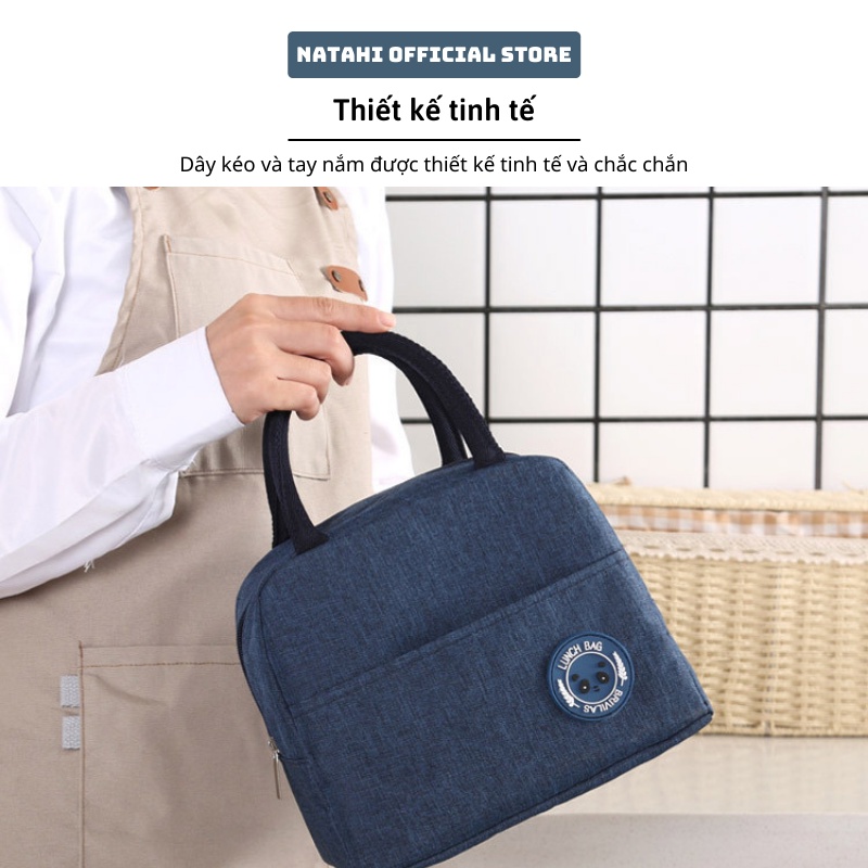 Túi đựng cơm giữ nhiệt Homely NATAHI DS01 vải Oxford 600D, đựng đồ ăn, hộp cơm, chống thấm, làm quà tặng