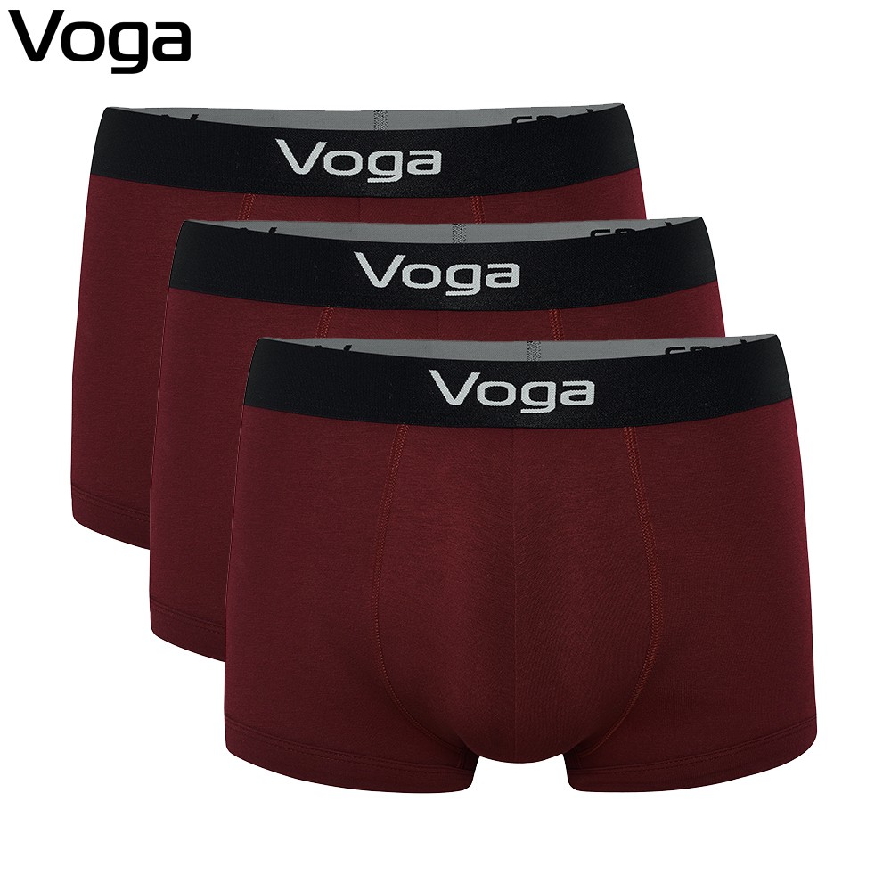 Combo 3 quần lót nam kiểu boxer ống ngắn Voga vải cotton thoáng mát