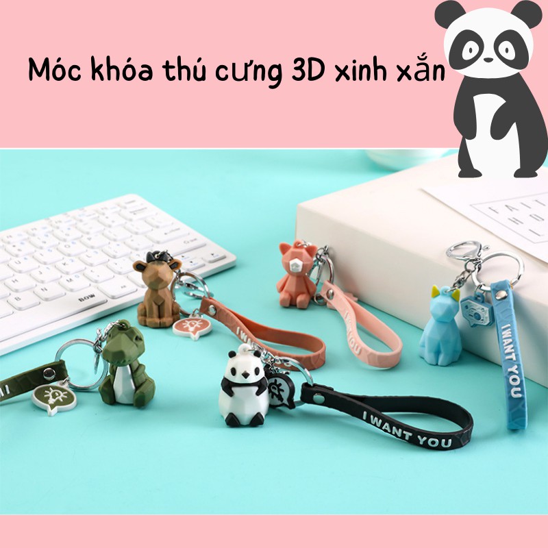 MÓC KHÓA HÌNH ĐỘNG VẬT THIẾT KẾ 3D XINH XẮN DỄ THƯƠNG