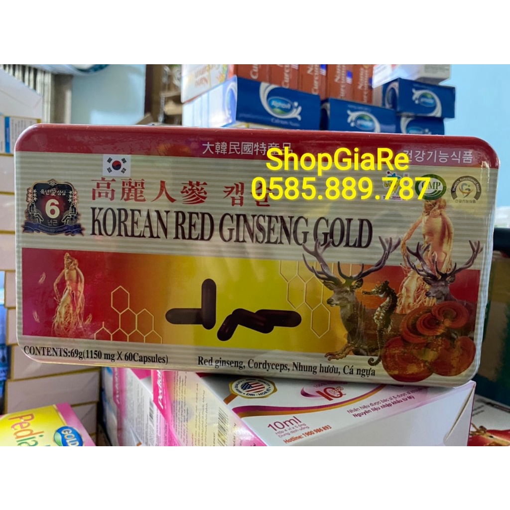 Viên bổ Korean red ginseng gold Giúp bồi bổ cơ thể, ăn ngủ ngon, cho người suy nhược cơ thể