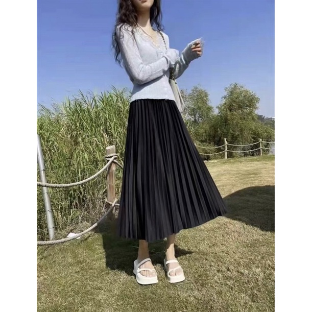 Chân váy xoè xếp li 9 màu