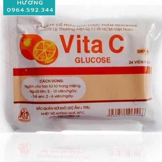 Combo 10 kẹo ngậm vita c - kẹo cam tuổi thơ vitamin c gói 24 viên
