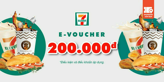 E-Voucher trị giá 200.000 tại hệ thống cửa hàng 7-Eleven