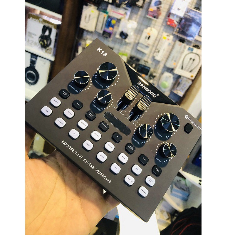 Bàn Mixer K18 ( Mixer G4 bản nâng cấp ) kèm 2 micro cực hay dùng cho loa kéo amply và thu âm livestream - Bảo Hành 6T