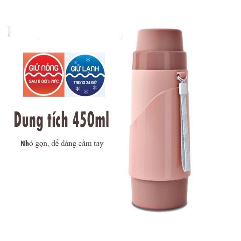 Bình giữ nhiệt cá nhân 450ml Rạng Đông, bình nước giữ nhiệt nóng, lạnh