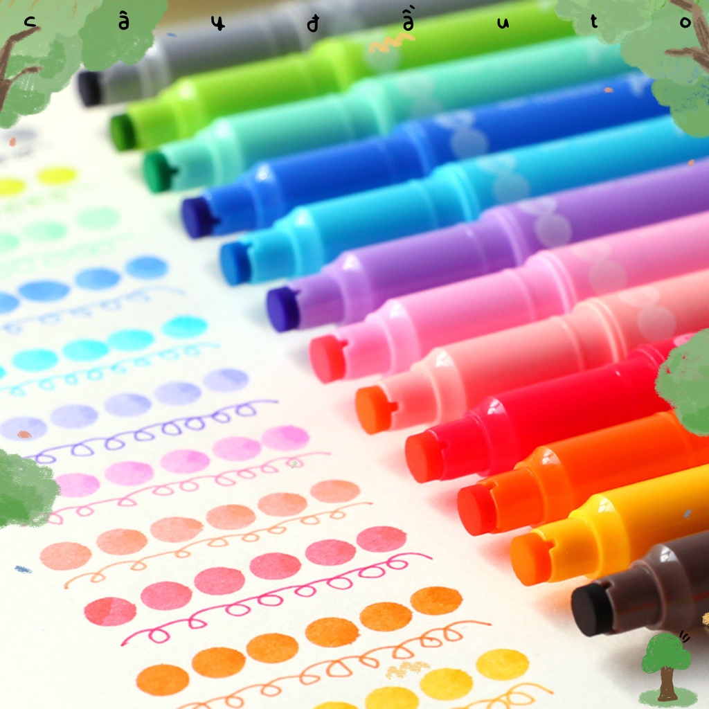 Bút Highlight Hai Đầu Play Color DOT Tombow Nhật Bản Cây Đầu To