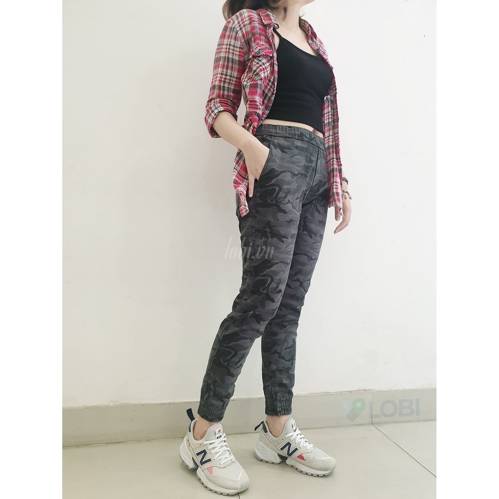 Quần rằn ri nữ | Quần lính nữ jogger cao cấp, vải kaki co giãn loại 1 | BigBuy360 - bigbuy360.vn