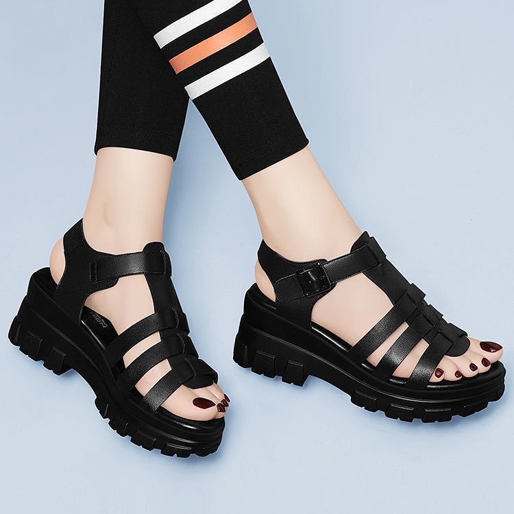 Sandal Đế Xuồng Dày Rỗng Phong Cách Hàn Quốc Dễ Phối Đồ Dành Cho Nữ