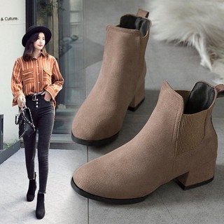 1109BD- Giày boot da lộn thời trang nữ