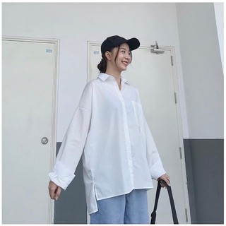 ÁO SƠ MI TRẮNG LỆCH TÀ FORM RỘNG