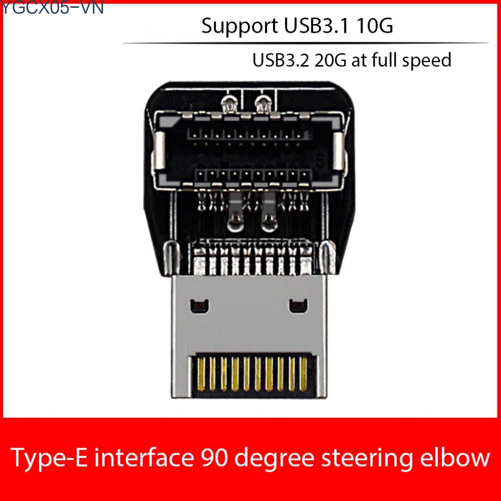 Đầu Chuyển Đổi Usb 3.1 Góc 90 Độ 10g Cho Bo Mạch Chủ Máy Tính