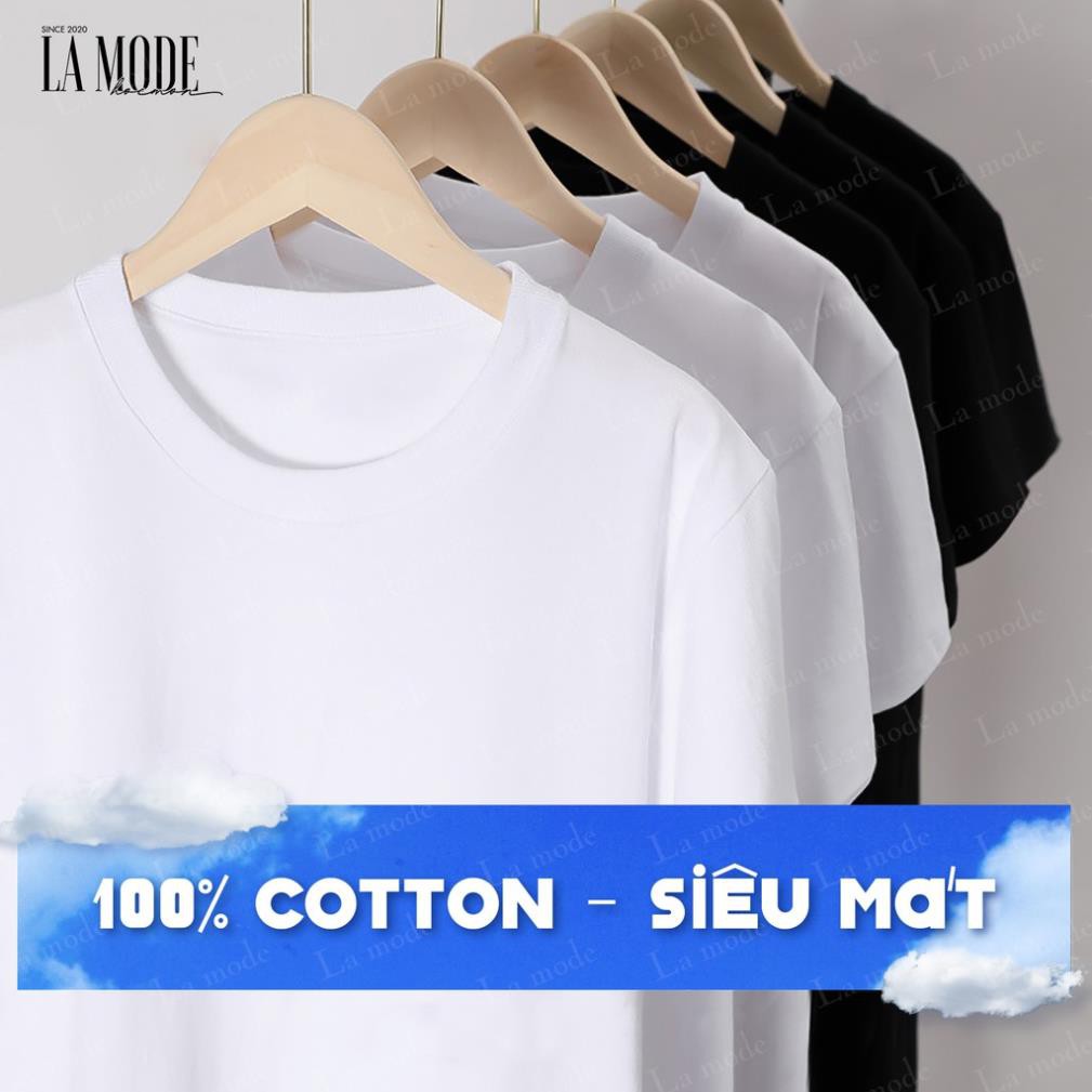 [ 100% Cotton ] Áo Thun Trơn 100% Cotton Mát Lạnh Vải Dày Dặn Nam Nữ Thời Trang - La mode 
