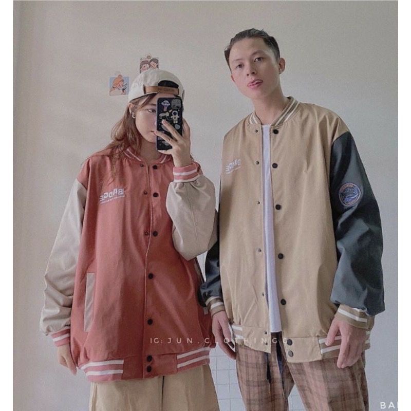Áo Khoác BOMBER Kaki Cao cấp BADGE Quảng Châu