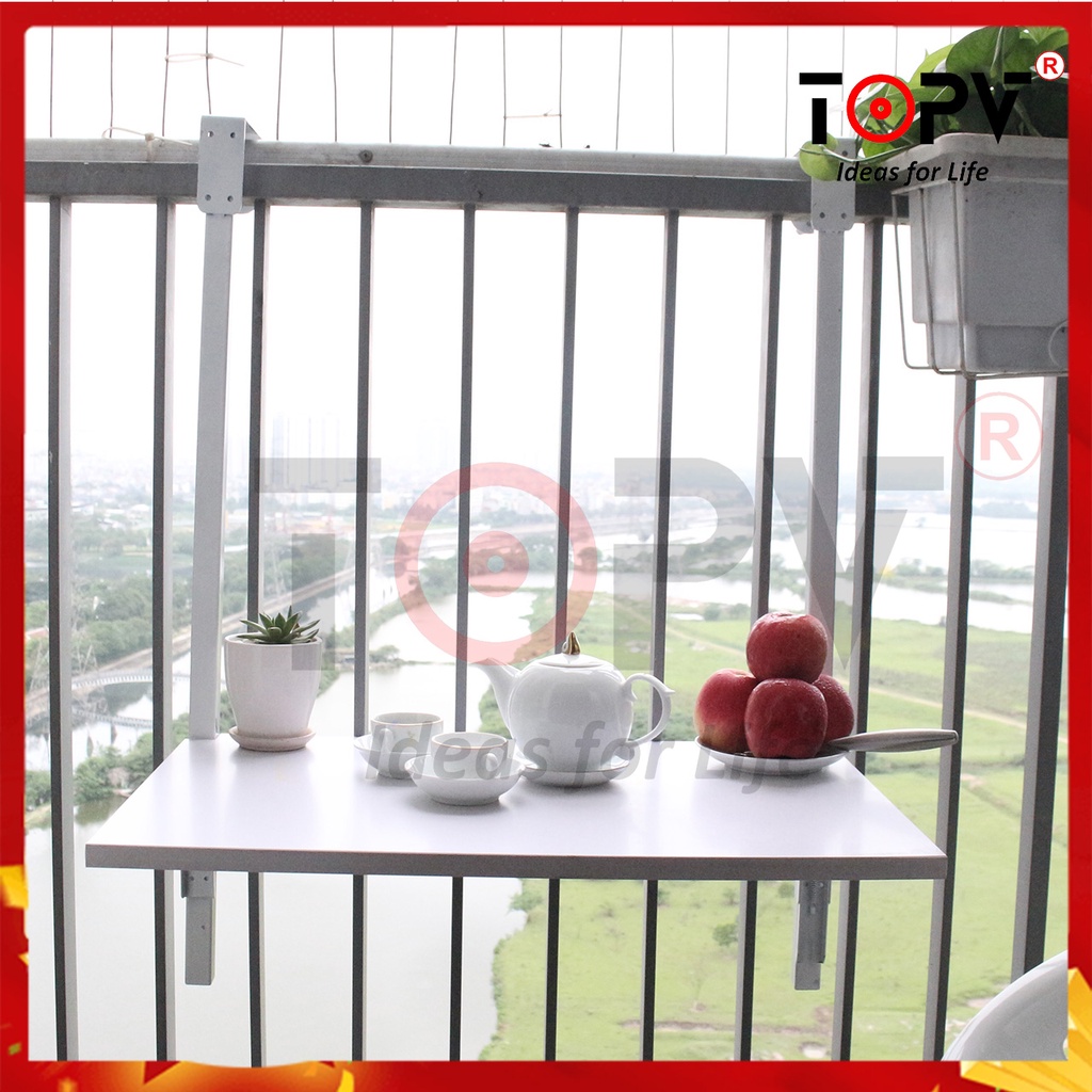 Bàn treo ban công, Bàn ban công, gắn tường, có thể gấp gọn và thay đổi chiều cao - TopV