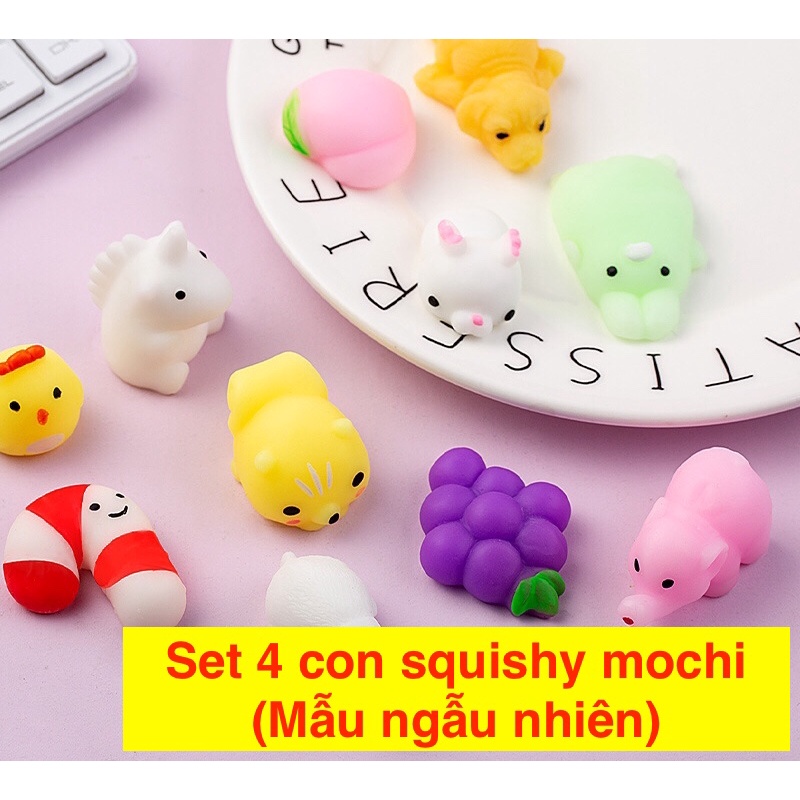 [Vui nhộn] Đồ chơi squishy mochi dẻo bóp giảm căng thẳng dành cho bé, trang trí bàn làm việc, vui nhộn, có mẫu bánh bao