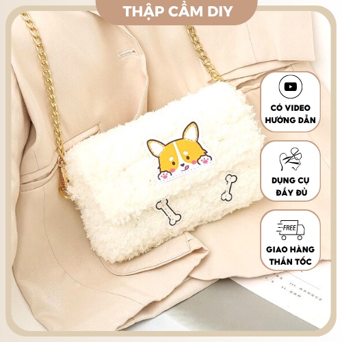 [HN] BỘ KIT TÚI LEN TỰ ĐAN HÌNH CÚN