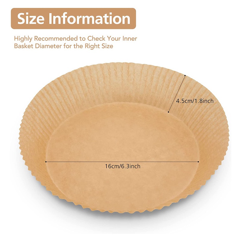 Bộ 100 Miếng Giấy Lót Nồi Chiên Không Dầu Chống Dính Dùng Một Lần