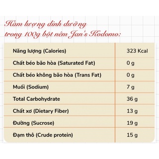 Bột nêm cho bé ăn dặm - Jan's Kodomo