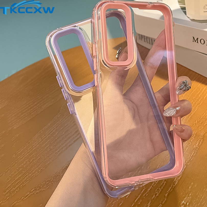 Ốp Điện Thoại Trong Suốt Viền Màu Kẹo 3 Trong 1 Chống Sốc Cho Xiaomi Redmi K30 K40 Pro K40 K30 Ultra Redmi Note 8 Pro