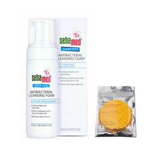 [Tặng bọt biển] Sữa rửa mặt Sebamed pH5.5 Clear Face AntiBacterial Cleansing Foam 150ml