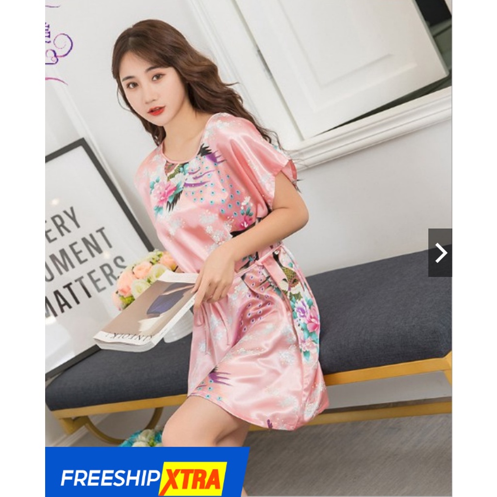 Đầm Ngủ Sexy Họa Tiết Hoa Lá Sang Chảnh Chất Satin Mềm Mịn Quyến Rũ (AC)