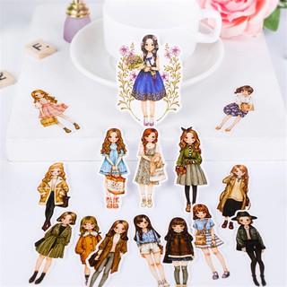 Set 15 sticker cô gái thời trang xinh xắn