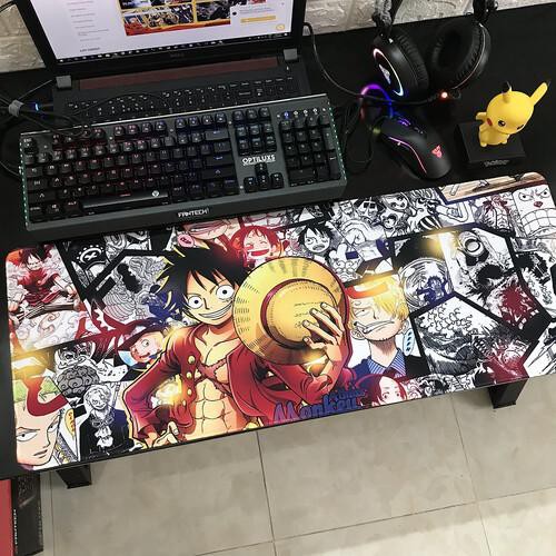 Miếng Lót Chuột (80x30cm) ZORO NGẬM KIẾM -Bàn Di Chuột Siêu Ngầu
