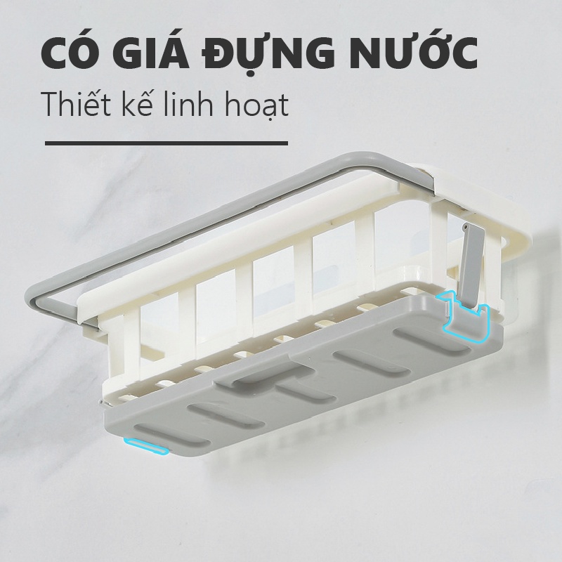 Kệ để đồ nhà bếp dán tường siêu dính chịu lực tối đa 10kg, Kệ phòng vệ sinh siêu chắc KINGRON