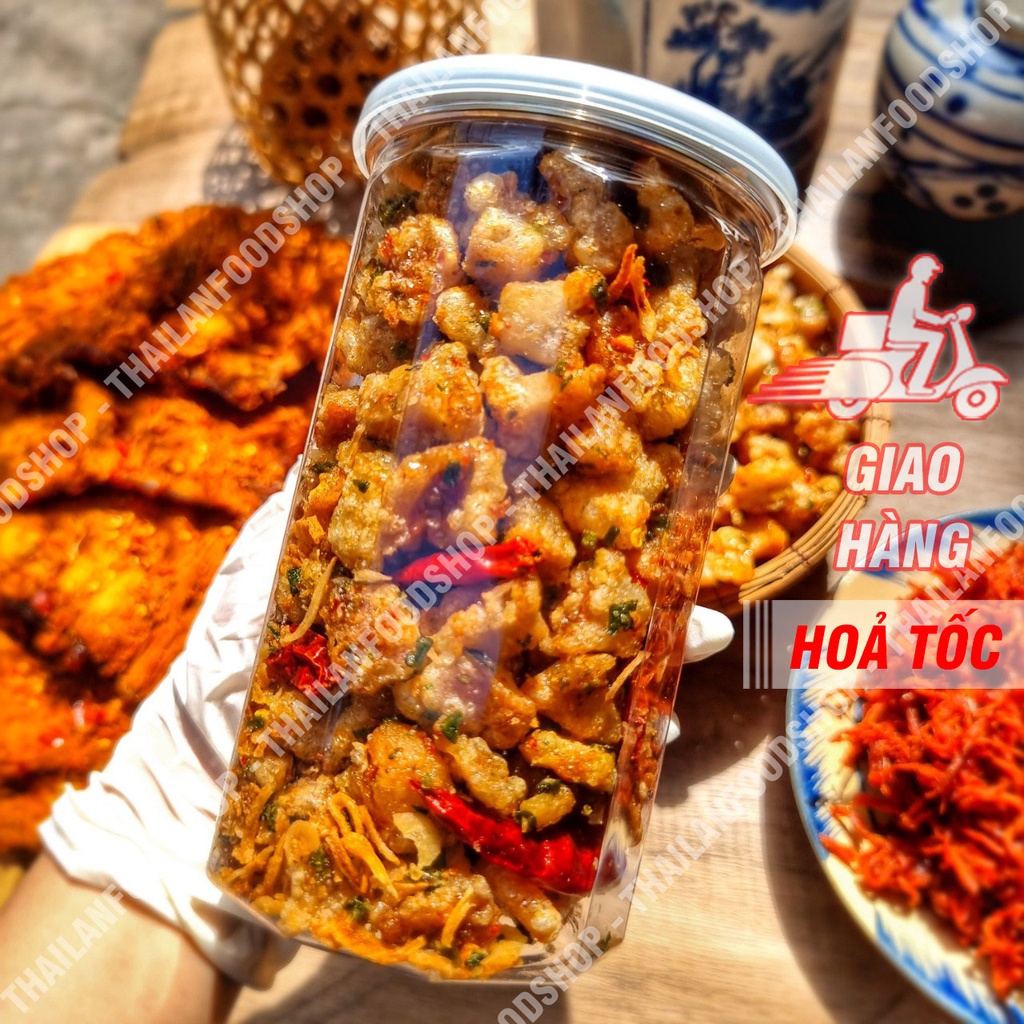 Tóp Mỡ Liền Da Sốt Mắm Hành Hộp 250Gram