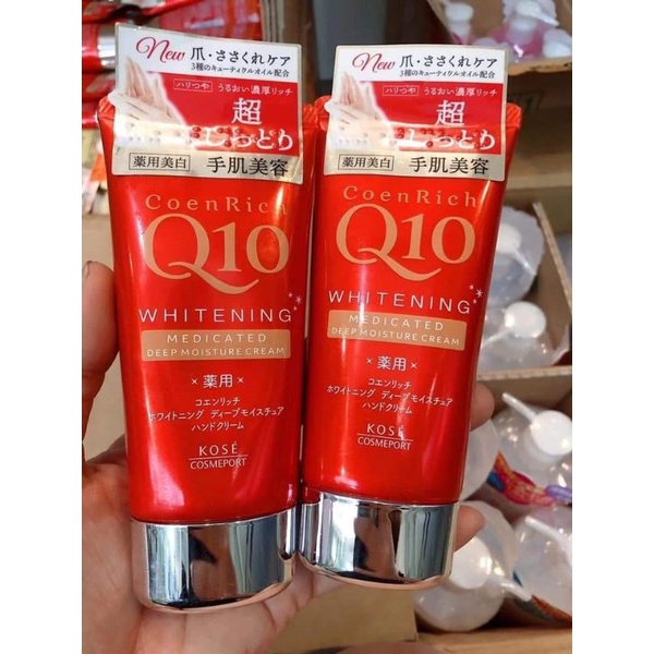 Kem dưỡng trắng Trẻ Hoá Đôi Tay Q10 Kose Nhật Bản tuýp 80g dưỡng tay mềm mại chống nhăn chống lão hóa