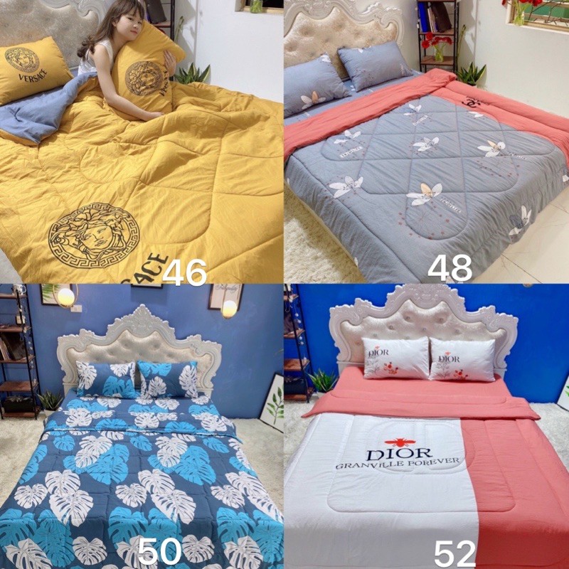 Set chăn ga gối cotton đũi 5 món. Đc chọn mẫu.