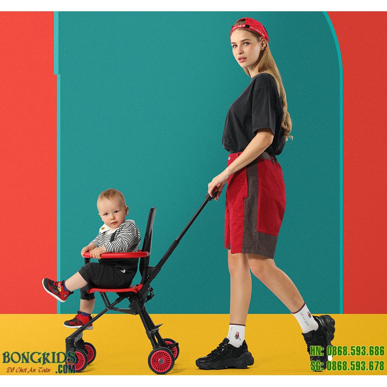 Xe đẩy gập gọn Playkids X1 không mái che ⚡NHẸ NHẤT⚡ cho bé 6-48 tháng ngồi, đi du lịch, xách tay đi khắp mọi nơi