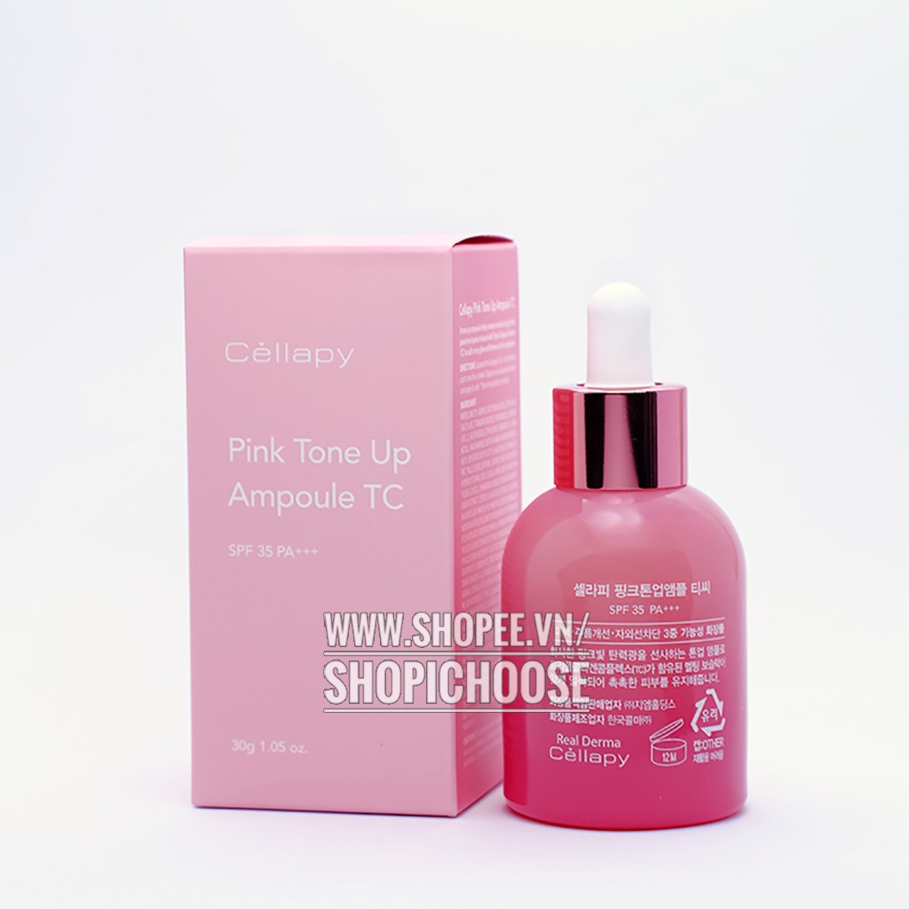 Serum dưỡng trắng hồng, nâng tone Cellapy Pink Tone Up Ampoule chống nắng, căng bóng da mẫu mới