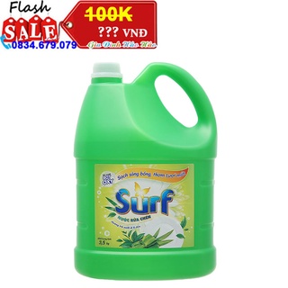 Nước rửa chén Surf trà xanh và lá dứa - Can 3.5kg