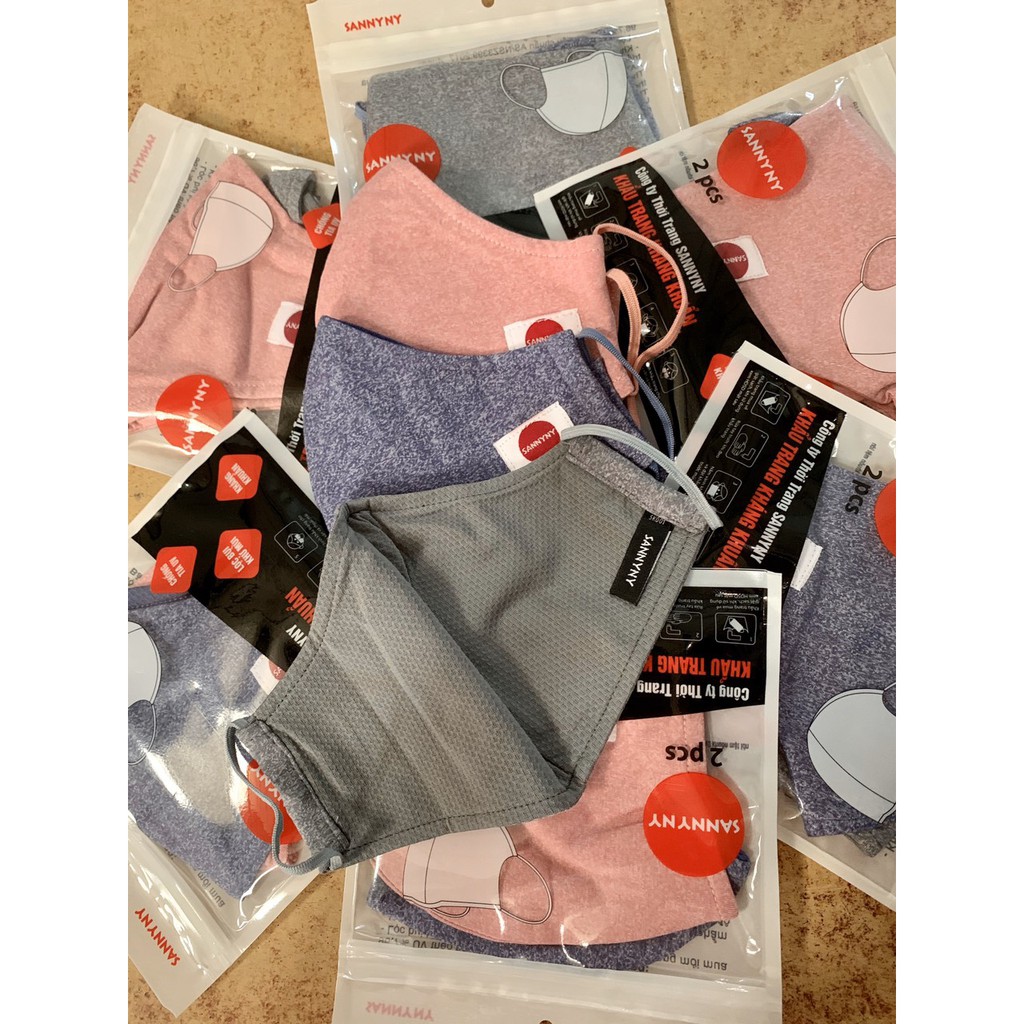 Khẩu Trang Vải Kháng Khuẩn - Thiết Kế 2 Lớp Vải Kháng Khuẩn - Lọc Bụi - Chống Nắng - Chống Tia UV 2 Lớp SANNYNY | BigBuy360 - bigbuy360.vn