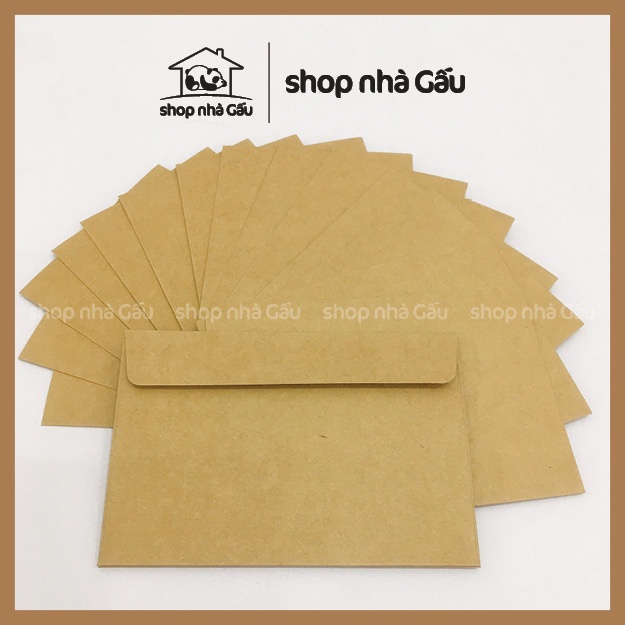 Set 5 bì thư trơn handmade giấy karft phong cách vintage hàng loại 1 chất lượng cao - Shop Nhà Gấu