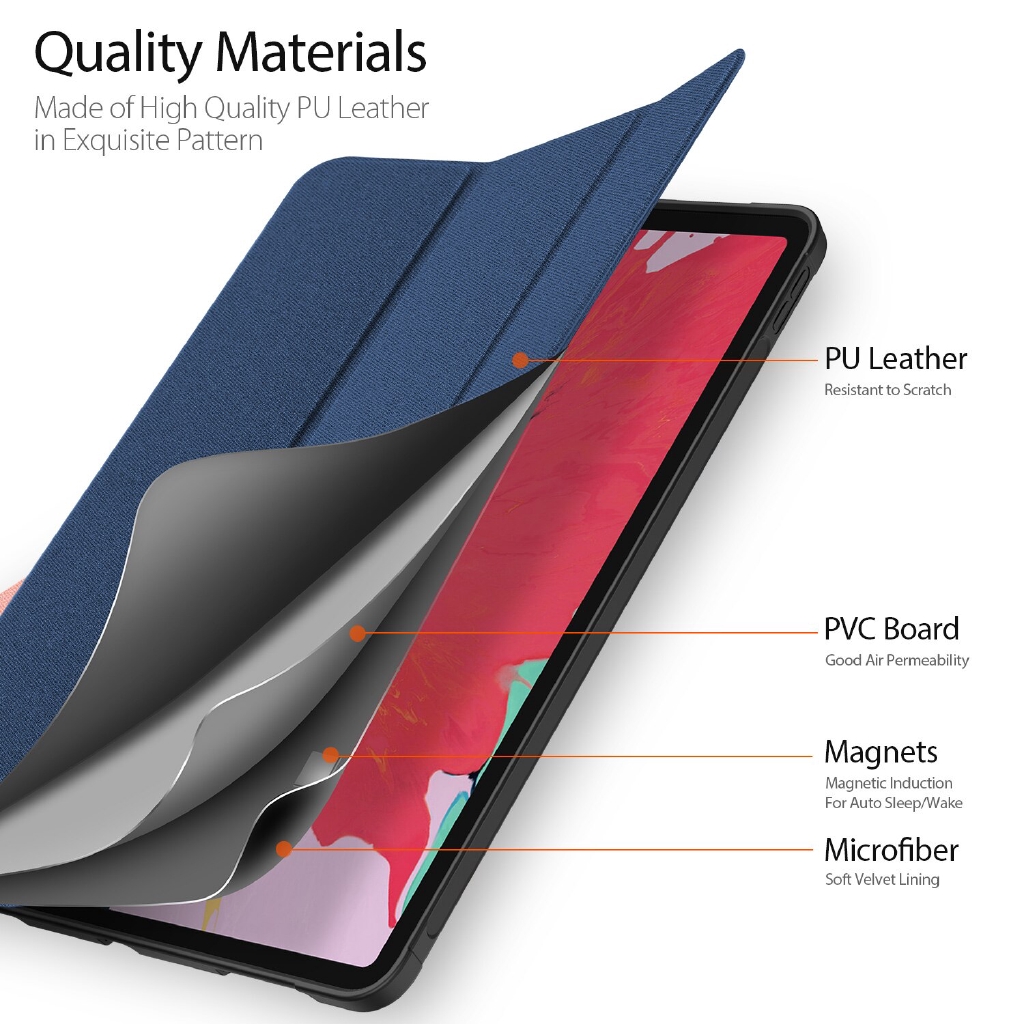 Smart PU Leather Case for iPad Pro 12.9 11 2020 Stand Cover for ipad Pro 12.9 11 2020 with Pencil Holder Auto Wake/Sleep | BigBuy360 - bigbuy360.vn
