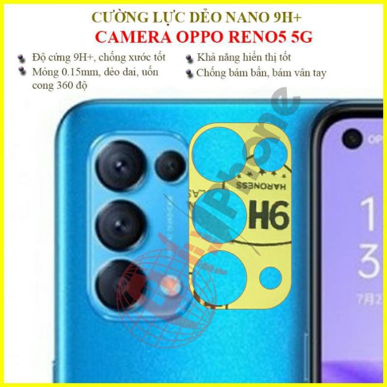 Kính cường lực Camera Reno 5 Trong suốt -Độ cứng 9H
