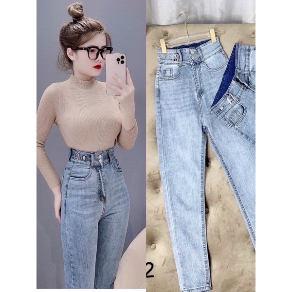 NQ07 Quần Jean skinny lưng cao co giãn thoải mái siêu tôn dáng.