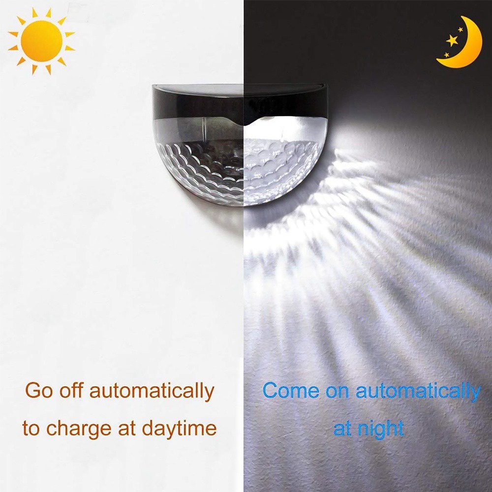 Set 2 Đèn LED Năng Lượng Mặt Trời Hình Bán Nguyệt Chống Thấm Nước Trang Trí Sân Vườn