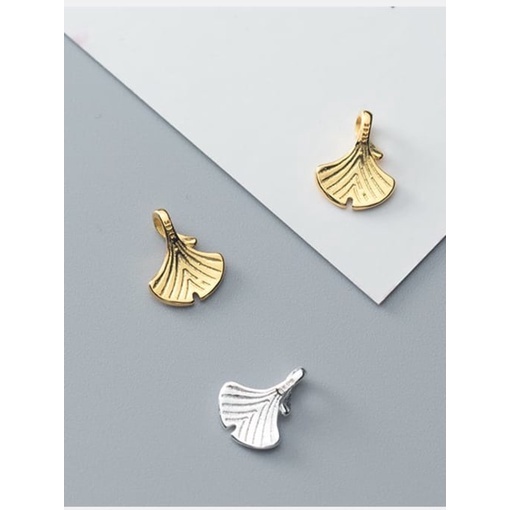 Charm bạc 925 khoen hình lá rẻ quạt