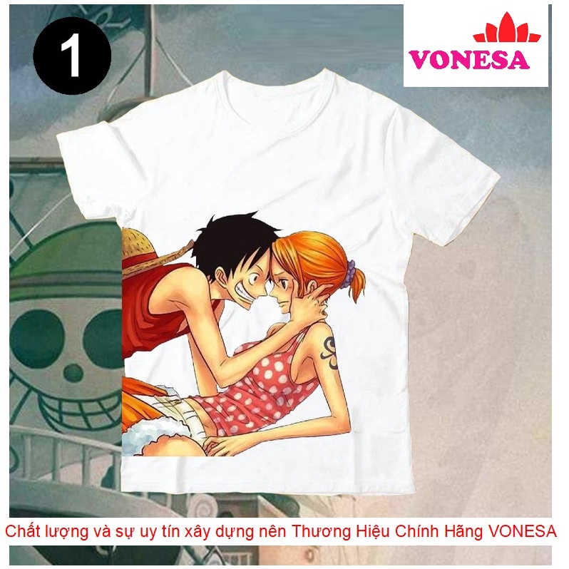 ⚡️FREESHIP⚡️Áo Thun In Hình Cặp Đôi Luffy và Nami One Piece "Cực Kỳ Dễ Thương" - Áo Thun One PieceHOT
